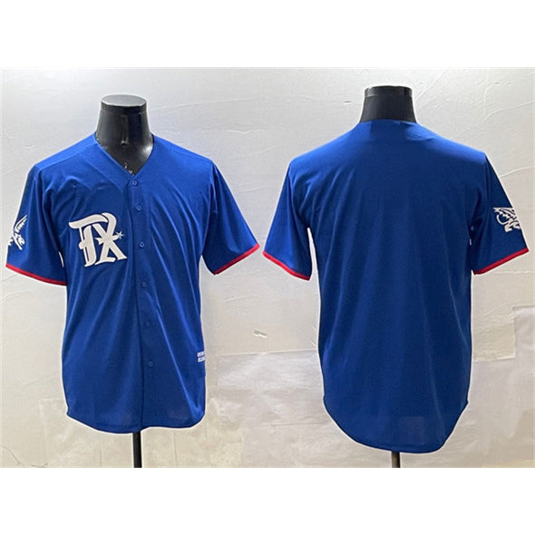 Texas Rangers Blank Royal Fotopoulosg City Connect Stitched Jersey