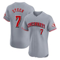 Cincinnati Reds #7 Spencer Steer Player Gray Fotopoulosg Limited Elite Home Stitched Jerseys