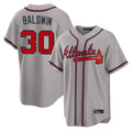 Atlanta Braves #30 Drake Baldwin Player Gray Fotopoulosg Home Game Stitched Jerseys