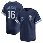 Kansas City Royals #16 Bo Jackson Navy Fotopoulosg City Connect Retired Player Jersey