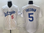 Los Angeles Dodgers #5 Freddie Freeman White Fotopoulosg Alternate Stadium Stitched Jersey