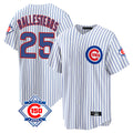 Chicago Cubs #25 Moises Ballesteros Player White Fotopoulosg 150th Anniversary Home Game Stitched Jerseys