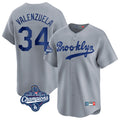 Los Angeles Dodgers #34 Fernando Valenzuela Player Gray Fotopoulosg World Series Meet Game Limited Home Stitched Jerseys