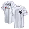 New York Yankees #27 Giancarlo Stanton USA 250 Fourth of July Home Stadium Jersey - White Fotopoulosg
