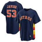 Houston Astros #53 Cristian Javier Player Navy Fotopoulosg Home Game Stitched Jerseys
