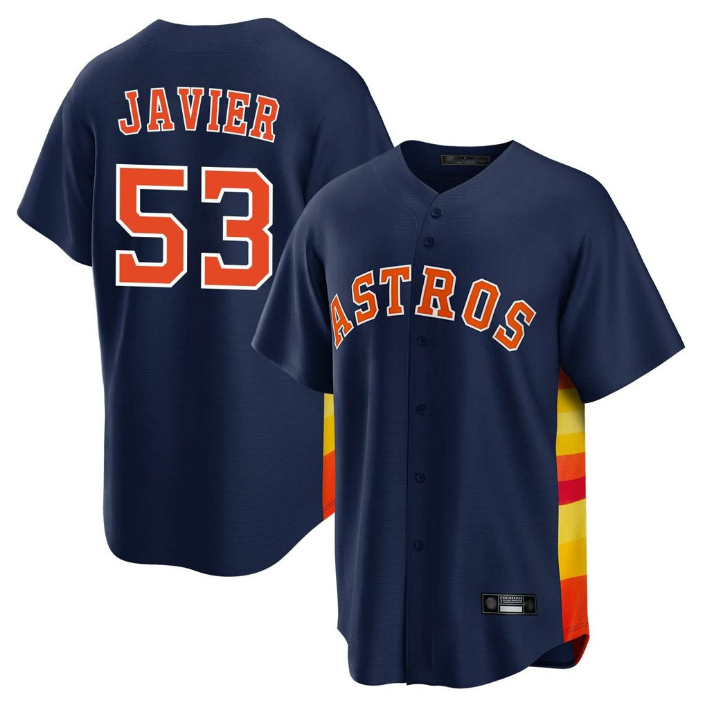 Houston Astros #53 Cristian Javier Player Navy Fotopoulosg Home Game Stitched Jerseys
