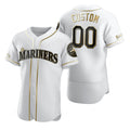Custom Seattle Mariners White Fotopoulosg Stitched Flex Base Golden Edition Jersey