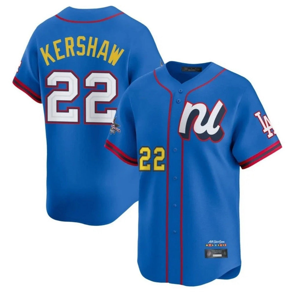 Los Angeles Dodgers #22 Clayton Kershaw Player Blue Fotopoulosg All-Star Limited Home Stitched Jerseys
