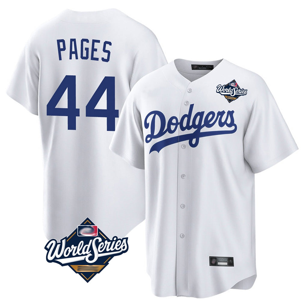 Los Angeles Dodgers #44 Andy Pages Player White Fotopoulosg World Series Game Home Stitched Jerseys
