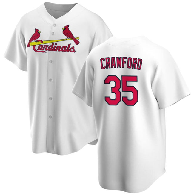 St. Louis Cardinals #35 Brandon Crawford White Fotopoulosg Cool Base Stitched Jersey