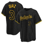 Los Angeles Dodgers #3 Edwin D¨ªaz Player Black Gold Fotopoulosg Limited Home Stitched Jerseys