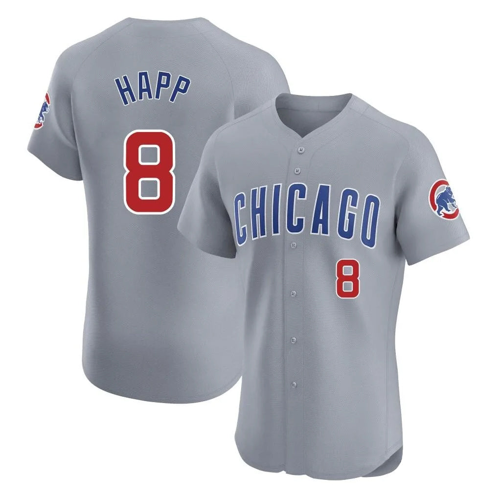 Chicago Cubs #8 Ian Happ Player Gray Fotopoulosg Road Limited Elite Home Stitched Jerseys