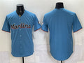 Miami Marlins Blank Blue Fotopoulosg Cool Base Stitched Jersey
