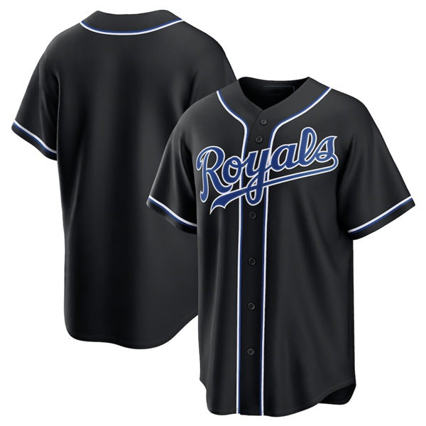 Kansas City Royals Blank Black Fotopoulosg Out Stitched Jersey