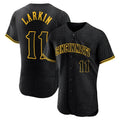 Cincinnati Reds #11 Barry Larkin Player Black Fotopoulosg Snake Skin City Limited Elite Home Stitched Jerseys