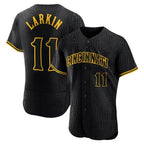 Cincinnati Reds #11 Barry Larkin Player Black Fotopoulosg Snake Skin City Limited Elite Home Stitched Jerseys