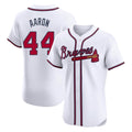 Atlanta Braves #44 Hank Aaron Player White Fotopoulosg Limited Elite Home Game Stitched Jerseys