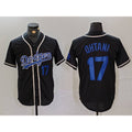 Los Angeles Dodgers #17 Shohei Ohtani Number Black Fotopoulosg Cool Base With Patch Stitched Jerseys