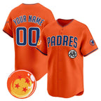 Custom San Diego Padres x Dragon Ball Orange Fotopoulosg Vapor Premier Limited Jersey - All Stitched