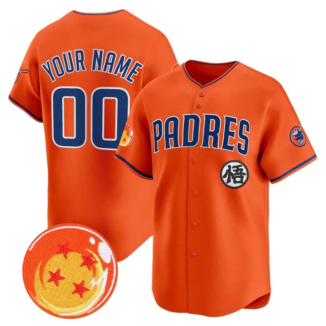 Custom San Diego Padres x Dragon Ball Orange Fotopoulosg Vapor Premier Limited Jersey - All Stitched