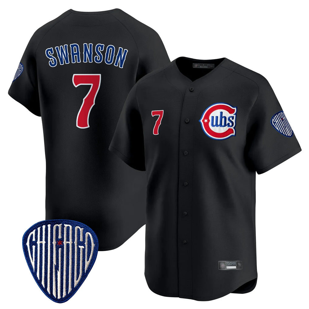 Chicago Cubs #7 Dansby Swanson Player Black Fotopoulosg Vapor Premier Limited Home Stitched Jerseys