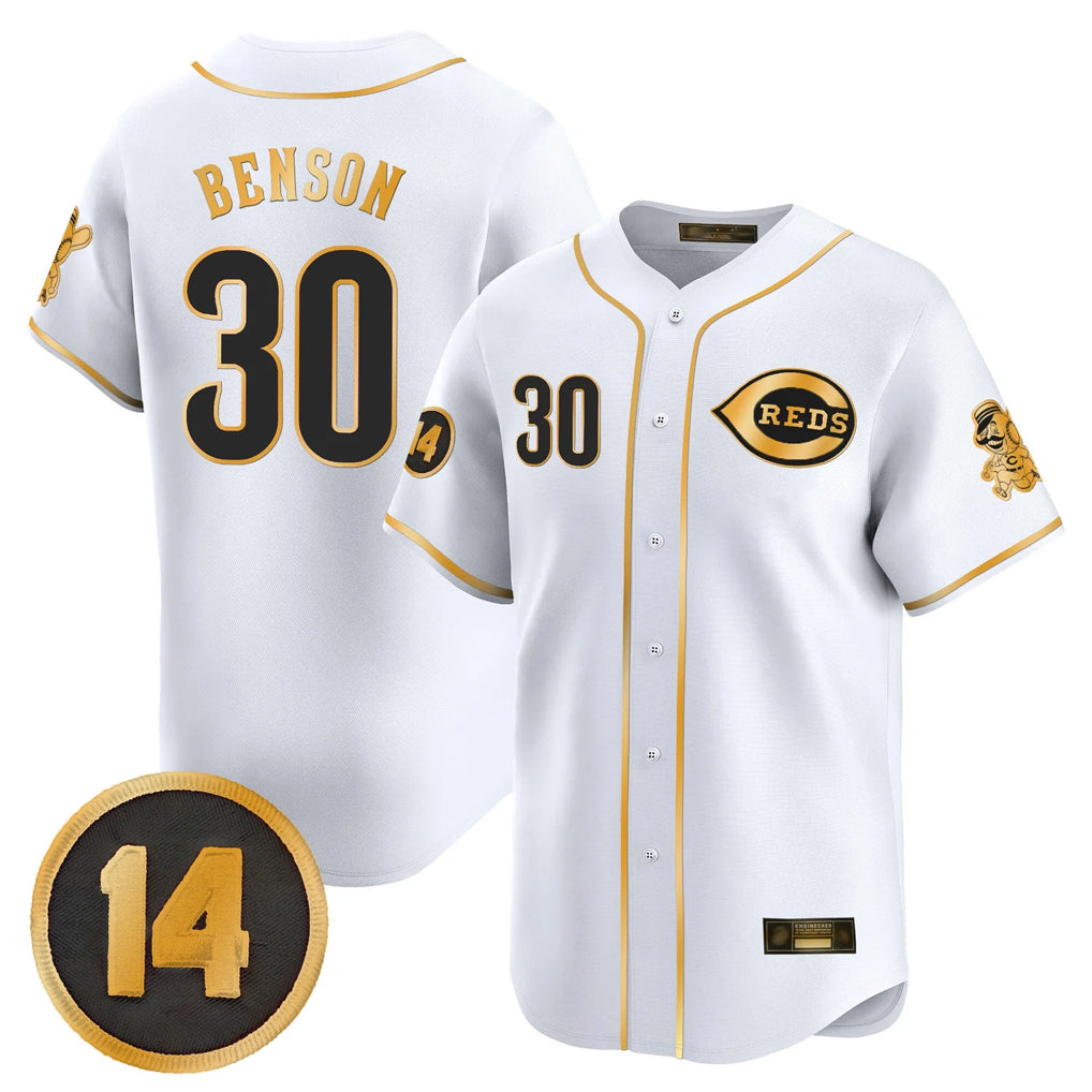 Cincinnati Reds #30 Ken Griffey Player White-Gold Fotopoulosg Vapor Premier Limited Home Stitched Jerseys