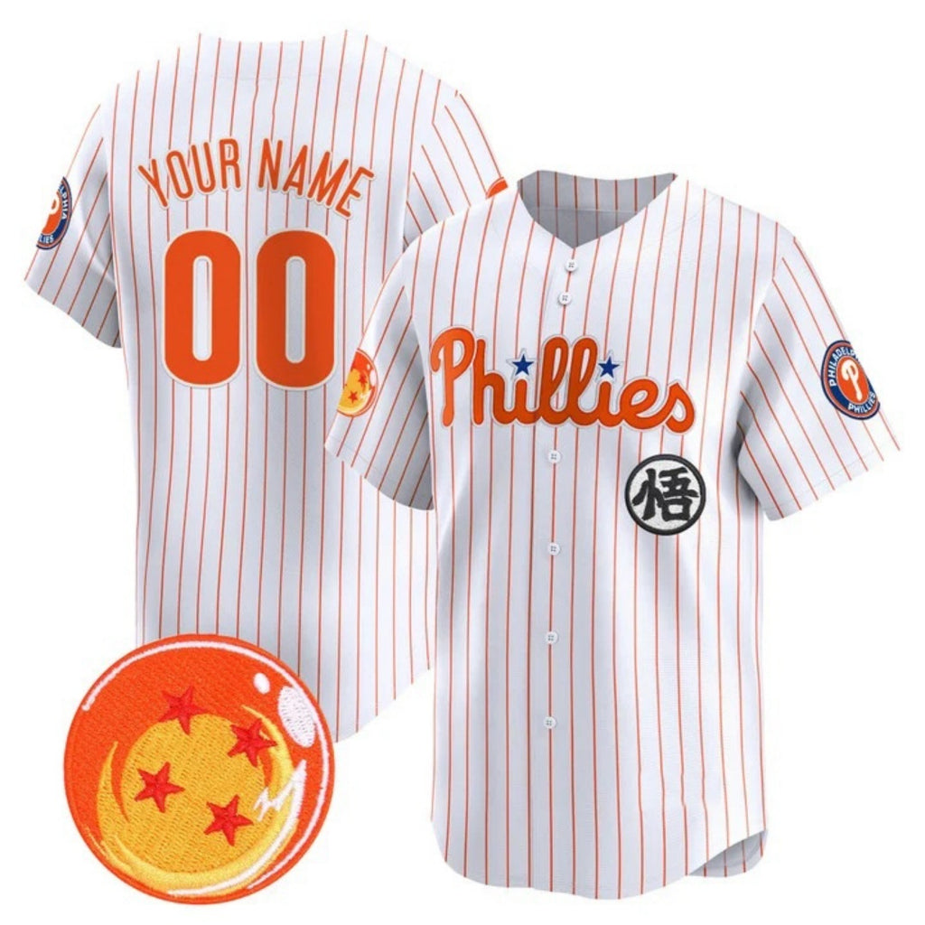 Custom Philadelphia Phillies x Dragon Ball White Fotopoulosg Vapor Premier Limited Jersey - All Stitched