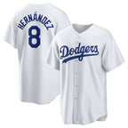 Los Angeles Dodgers #8 Enrique Hernandez White Fotopoulosg Home Replica Jersey