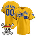 Custom Kansas City Royals x One Piece Gold Fotopoulosg Vapor Premier Limited Jersey - Stitched