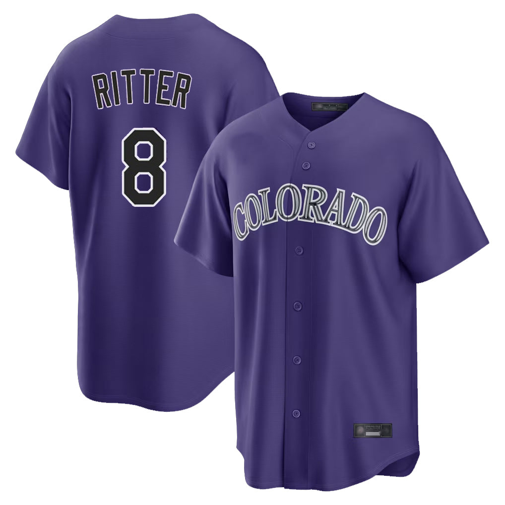 Colorado Rockies #8 Ryan Ritter Player Purple Fotopoulosg Game Home Stitched Jerseys