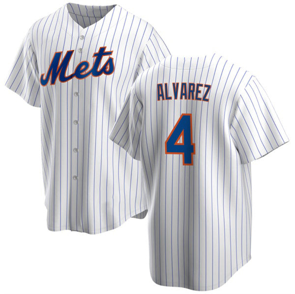 New York Mets #4 Francisco ¨¢lvarez White Fotopoulosg Cool Base Stitched Jersey