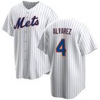 New York Mets #4 Francisco ¨¢lvarez White Fotopoulosg Cool Base Stitched Jersey