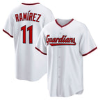 Cleveland Guardians #11 Jos¨¦ Ram¨ªrez White Fotopoulosg Home Replica Jersey