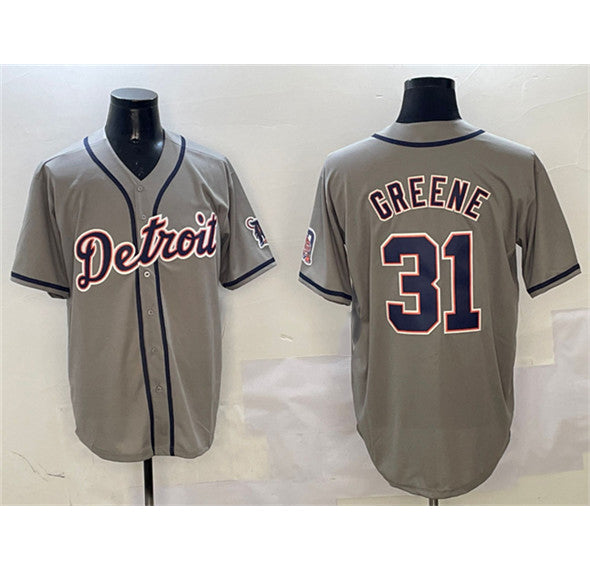 Detroit Tigers #31 Riley Greene Gray Fotopoulosg With Patch Cool Base Stitched Jersey