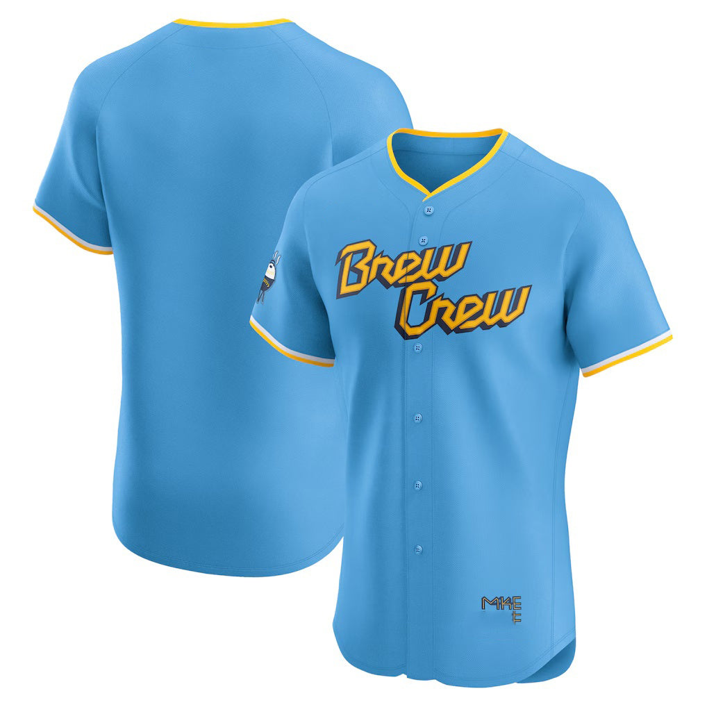 Milwaukee Brewers Powder Blue Fotopoulosg City Connect Elite Jersey