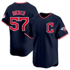 Cleveland Guardians #57 Shane Bieber Navy Fotopoulosg 2025 Alternate Limited Stitched Jersey