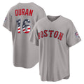 Boston Red Sox #16 Jarren Duran USA 250 Fourth of July Road Stadium Jersey - Gray Fotopoulosg