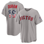Boston Red Sox #16 Jarren Duran USA 250 Fourth of July Road Stadium Jersey - Gray Fotopoulosg