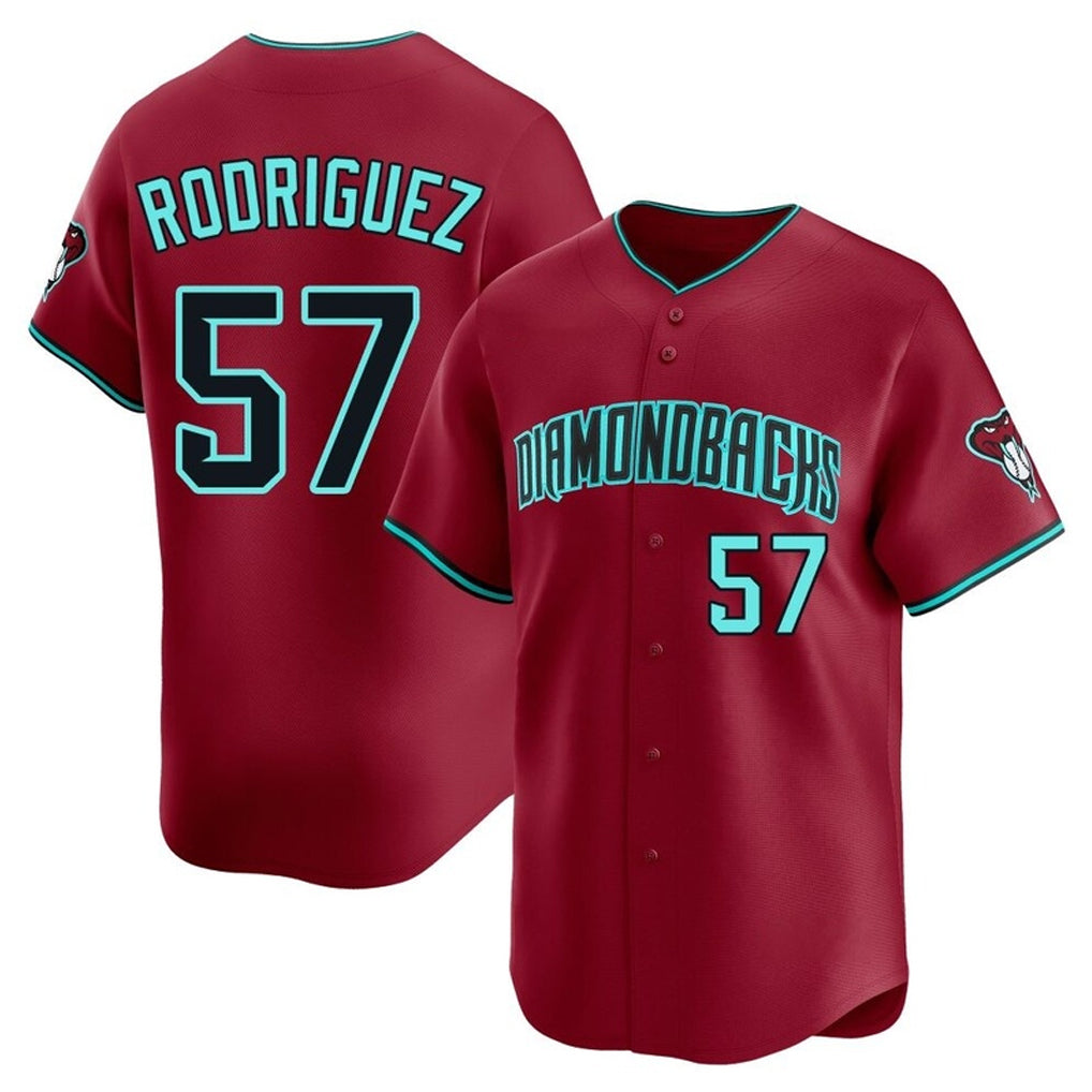 Arizona Diamondbacks #57 Eduardo Rodriguez Player Red Fotopoulosg Limited Home Game Stitched Jerseys