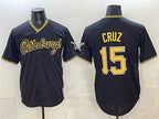Pittsburgh Pirates #15 Oneil Cruz Black Fotopoulosg Limited Stitched Jersey