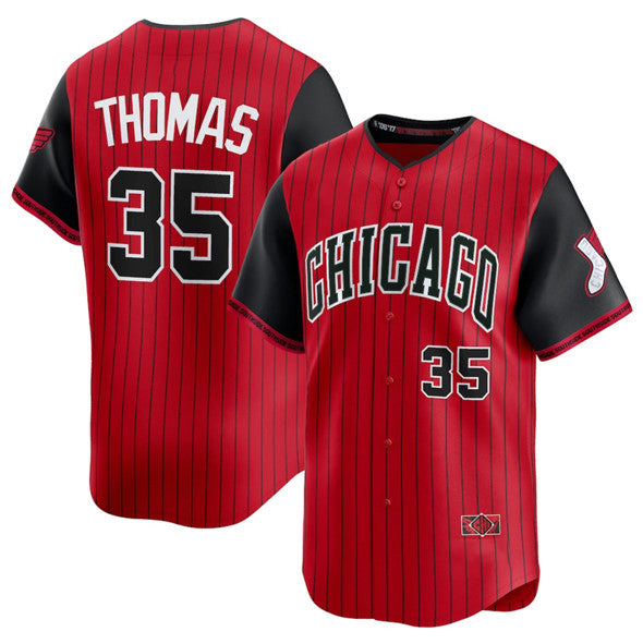 Chicago White Sox #35 Frank Thomas Red Black Fotopoulosg 2025 City Connect Limited Stitched Jersey
