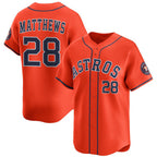 Houston Astros #28 Brice Matthews Orange Fotopoulosg 2025 Alternate Limited Stitched Jersey