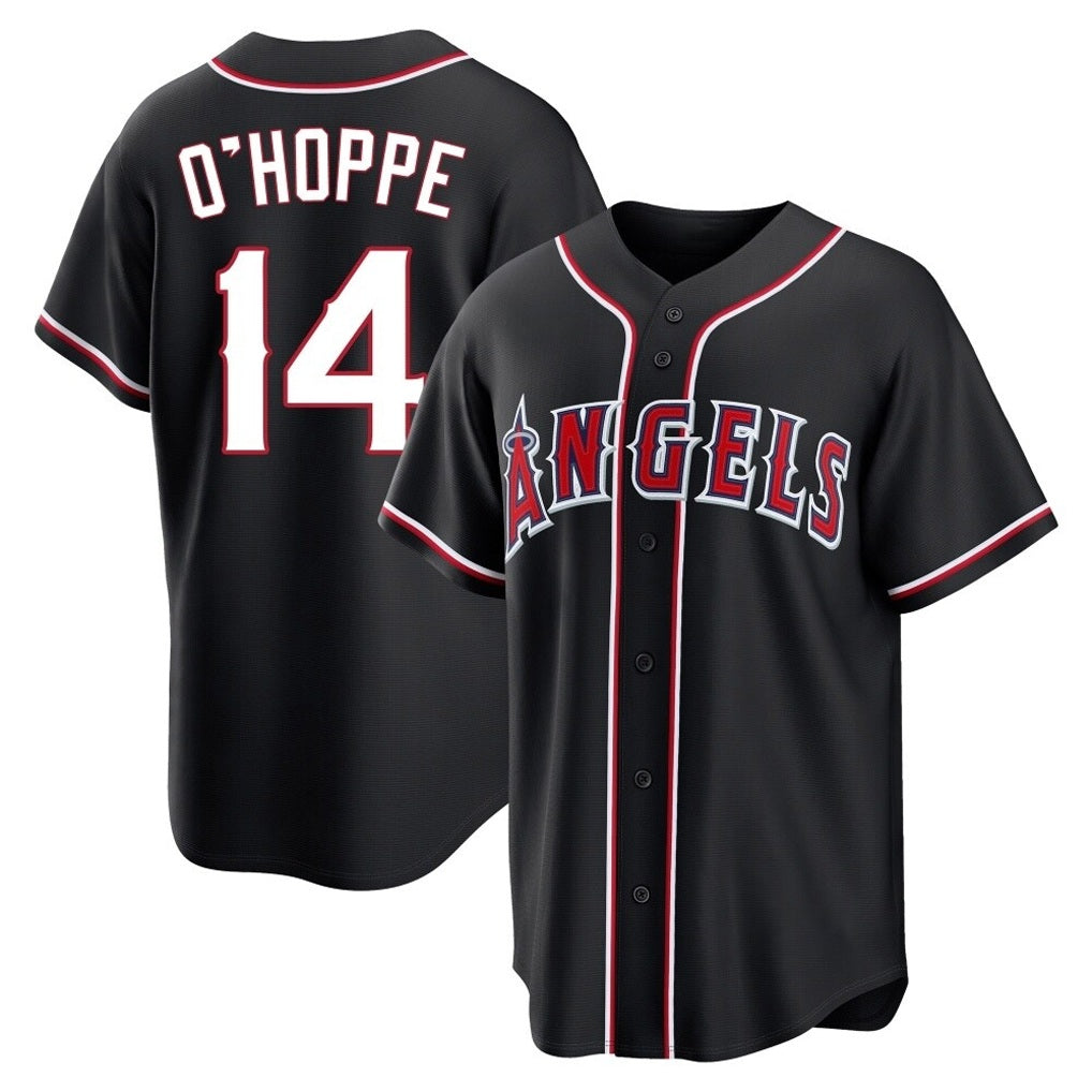 Los Angeles Angels #14 Logan O'Hoppe Player Black Fotopoulosg Fashion Out Home Game Stitched Jerseys