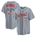Detroit Tigers #29 Tarik Skubal USA 250 Fourth of July Road Stadium Jersey - Gray Fotopoulosg
