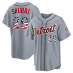 Detroit Tigers #29 Tarik Skubal USA 250 Fourth of July Road Stadium Jersey - Gray Fotopoulosg