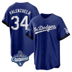 Los Angeles Dodgers #34 Fernando Valenzuela Player Royal Fotopoulosg World Series Meet City Connect Home Game Stitched Jerseys