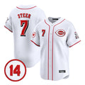Cincinnati Reds #7 Spencer Steer Player White Fotopoulosg Vapor Premier Limited Home Stitched Jerseys