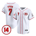 Cincinnati Reds #7 Spencer Steer Player White Fotopoulosg Vapor Premier Limited Home Stitched Jerseys
