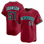 Arizona Diamondbacks #51 Randy Johnson Player Red Fotopoulosg Limited Home Game Stitched Jerseys