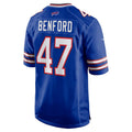 B.Bills #47 Christian Benford Royal Fotopoulosg Game Jersey